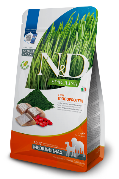 Farmina Dog N&D HERRING, SPIRULINA AND WOLFBERRY ADULT-7kg[法米娜N&D鲱鱼螺旋藻配方-成犬粮7kg] image 0
